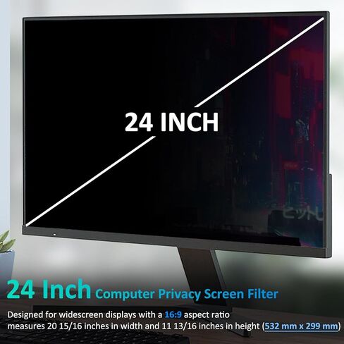 2 Pack 24 Inch Computer Screen Filter, 16:9 Aspect Ratio, Eye Protector Anti Glare Blue Light Filter, 24 inch Monitor Protector Film for Desktop in Saudi Arabia