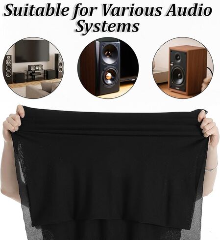 Speaker Fabric Black Speaker Grill Cloth, 67"x20" Speakers Grill Cloth Fabric 3D Mesh Acoustic Box Cover, Tulle Subwoofer Stereo Fabric' Replacement for Home and Automotive in Saudi Arabia