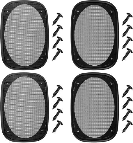 Konohan 4 Pcs 6 x 9 Inch Speaker Grills Covers Car Speaker Cover Audio Guard Woofer Metal Grille Subwoofer Protector Plastic Frame with Metal Mesh in Saudi Arabia