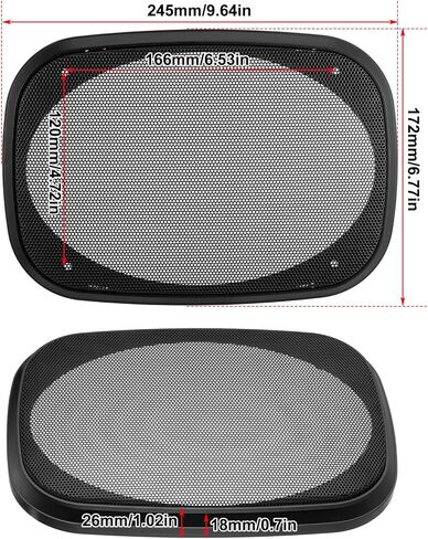 Konohan 4 Pcs 6 x 9 Inch Speaker Grills Covers Car Speaker Cover Audio Guard Woofer Metal Grille Subwoofer Protector Plastic Frame with Metal Mesh in Saudi Arabia