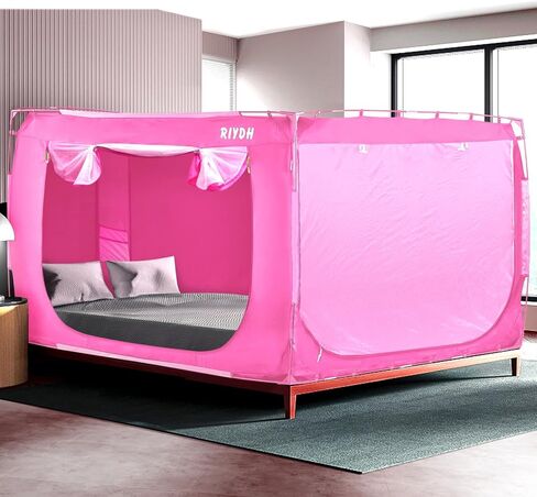RIYDH Bed Tent Bed Canopy Bunk Twin Size Tents for Adult and Kids- Original Design Portable Dream Tent Indoor Sleeping Tents 80% Blackout with 3 Doors Breathable Big Space in Saudi Arabia