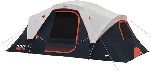 CORE Blackout 6 Person & 9 Person Dome Tent | Best Car Camping Outdoor Family Camp Tent | Included Storage Pockets for Camping Accessories | Portable Tent for Camping with Carry Bag in Saudi Arabia
