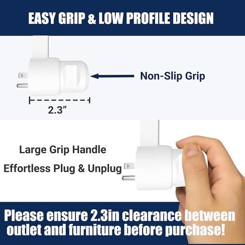 Outlet Extender Stick, 17-28" Adjustable Rotating Electrical Outlet Extender with 2 AC Outlets 1 USB-A 1 USB-C, Wall Plug Extender for Hard to Reach Areas in Saudi Arabia