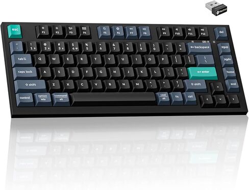 Keychron B31 Wireless Silent Keyboard, 75% Layout Quiet Typing Custom Programmable, 2.4 GHz/Bluetooth/Wired Ergonomic Support Compatible for Mac Windows Linux - Deep Black in Saudi Arabia