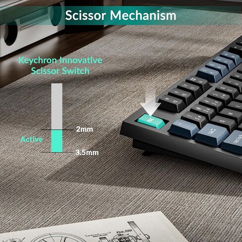 Keychron B31 Wireless Silent Keyboard, 75% Layout Quiet Typing Custom Programmable, 2.4 GHz/Bluetooth/Wired Ergonomic Support Compatible for Mac Windows Linux - Deep Black in Saudi Arabia