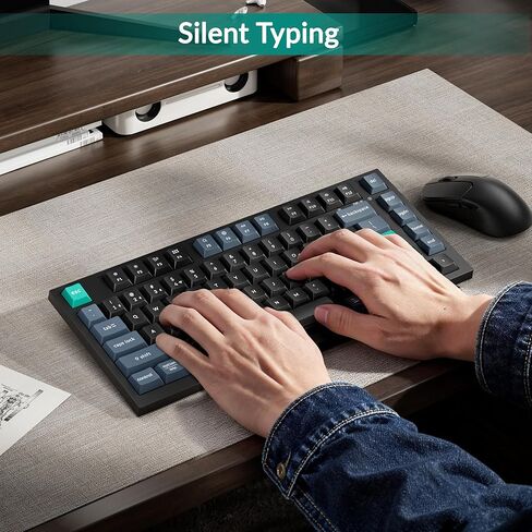 Keychron B31 Wireless Silent Keyboard, 75% Layout Quiet Typing Custom Programmable, 2.4 GHz/Bluetooth/Wired Ergonomic Support Compatible for Mac Windows Linux - Deep Black in Saudi Arabia