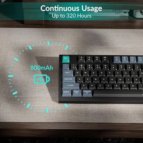 Keychron B31 Wireless Silent Keyboard, 75% Layout Quiet Typing Custom Programmable, 2.4 GHz/Bluetooth/Wired Ergonomic Support Compatible for Mac Windows Linux - Deep Black in Saudi Arabia