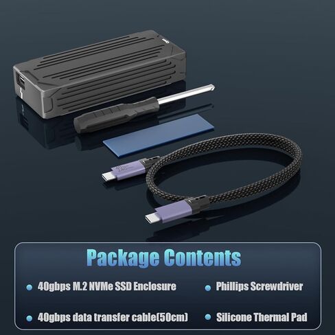 حاوية GLOTRENDS ST5109 40 جيجابت في الثانية TBT3 M.2 NVMe SSD، متوافقة مع Thunderbolt 5/4/3، حتى 3000 ميجابايت/ثانية مع ناقل PCIe 3.0 x4، تدعم SSD 8 تيرابايت in Saudi Arabia