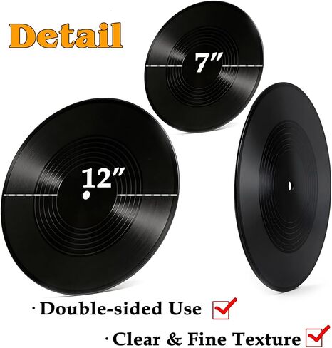 5 12 Inch & 10 7 Inch Vinyl Records Decor Set, Double-Sided Blank Records with 14 Pens, 30 Labels, Triple Display Methods, Popular Vinyl Records for Birthday Guestbook Party Decor in Saudi Arabia