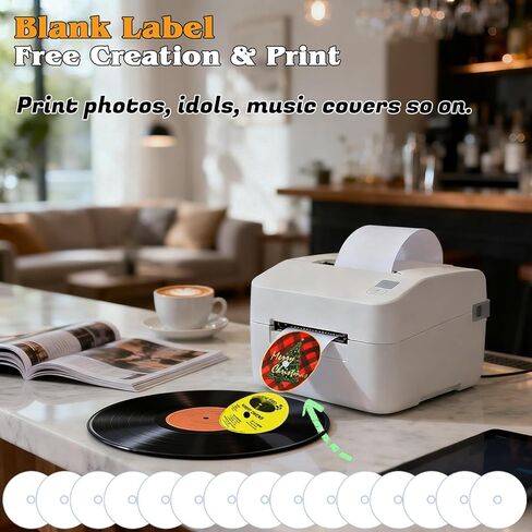 5 12 Inch & 10 7 Inch Vinyl Records Decor Set, Double-Sided Blank Records with 14 Pens, 30 Labels, Triple Display Methods, Popular Vinyl Records for Birthday Guestbook Party Decor in Saudi Arabia