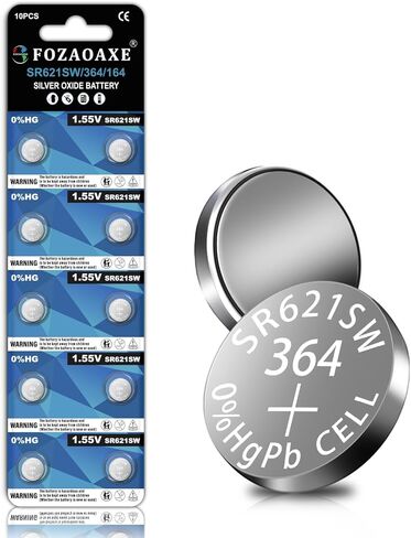 AG1 SR621SW Watch Battery 10 Pack, 364 Watch Batteries, Long-Lasting & Leak-Proof LR621 164 SR60 Silver Oxide Button Coin Cell Battery in Saudi Arabia