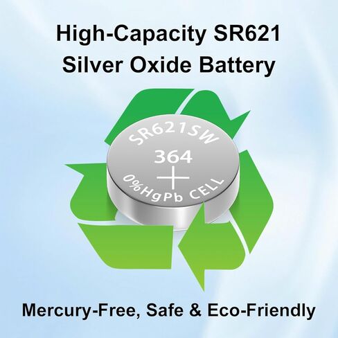 AG1 SR621SW Watch Battery 10 Pack, 364 Watch Batteries, Long-Lasting & Leak-Proof LR621 164 SR60 Silver Oxide Button Coin Cell Battery in Saudi Arabia
