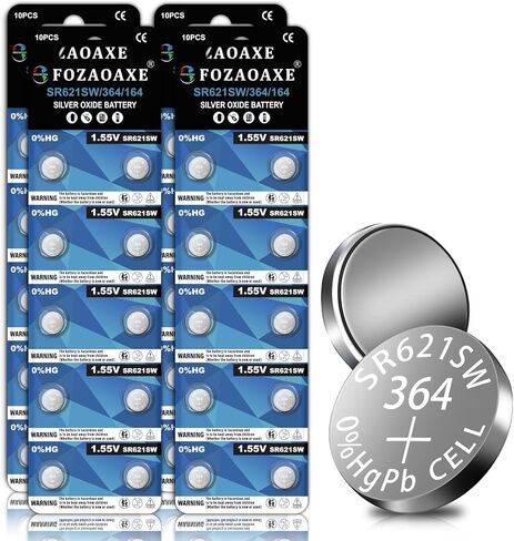 AG1 SR621SW Watch Battery 10 Pack, 364 Watch Batteries, Long-Lasting & Leak-Proof LR621 164 SR60 Silver Oxide Button Coin Cell Battery in Saudi Arabia