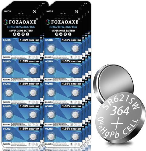 AG1 SR621SW Watch Battery 10 Pack, 364 Watch Batteries, Long-Lasting & Leak-Proof LR621 164 SR60 Silver Oxide Button Coin Cell Battery in Saudi Arabia