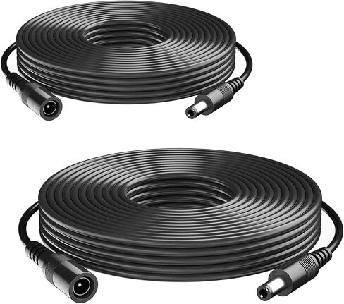 【عبوة من قطعتين】 كابل تمديد 33FT 12V DC 2.1 مم × 5.5 مم 12 فولت محول إمداد الطاقة سلك تمديد ذكر إلى أنثى لكاميرا CCTV الأمنية DVR LED سلسلة ضوء in Saudi Arabia
