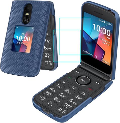 for TCL Flip 4 5G Case with 2 Pack Screen Protector,TCL Flip 4 Phone Case Dual Layer Heavy Duty Military Grade Shockproof Corner Cover for T440 (2025) Red in Saudi Arabia