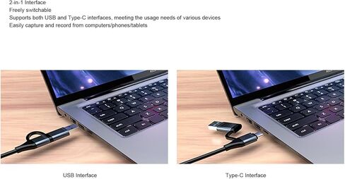 VBESTLIFE Video Capture Card, 1080P 60Hz Output 4K 30Hz Input HDMI to USB C 2.0 with Plug & Play UVC, for Streaming Gaming Camera in Saudi Arabia