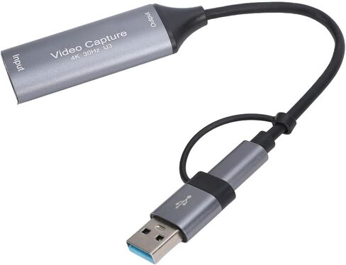 VBESTLIFE Video Capture Card, USB3.0 HDMI to Type C with 4K 30Hz Input 1080P 60Hz Output Plug and Play UVC Compact for Gaming Streaming Camera in Saudi Arabia