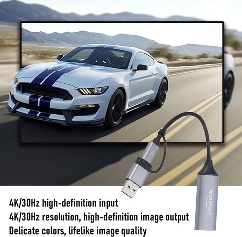 VBESTLIFE Video Capture Card, USB3.0 HDMI to Type C with 4K 30Hz Input 1080P 60Hz Output Plug and Play UVC Compact for Gaming Streaming Camera in Saudi Arabia