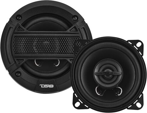 DS18 S40 4 Inch Car Audio Coaxial Speaker Pair - 120W Max (40W RMS) 4 Ohm 2-Way Coax with Grill, Black Matte Steel Basket, and Barium Ferrite Magnet - Upgrade Factory Speakers in Saudi Arabia
