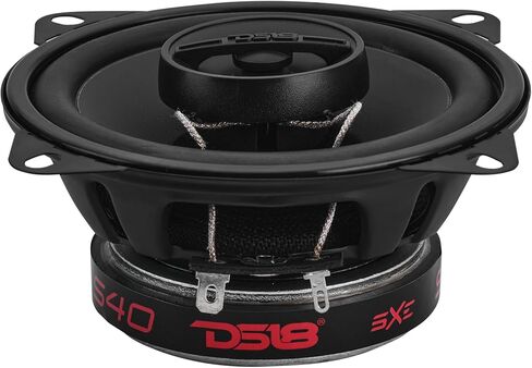 DS18 S40 4 Inch Car Audio Coaxial Speaker Pair - 120W Max (40W RMS) 4 Ohm 2-Way Coax with Grill, Black Matte Steel Basket, and Barium Ferrite Magnet - Upgrade Factory Speakers in Saudi Arabia