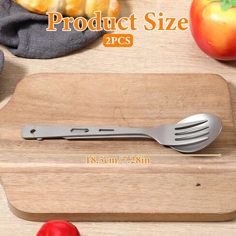 Titanium Spork Titanium Fork Spoon Set Camping Utensils, Ultralight Backpacking Utensils, Travel Cutlery Set, Heat-Resistant & Rustproof, Hiking Survival Gear in Kuwait