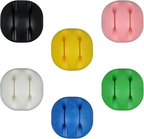 16-Pack Colorful Cable Clips, Multi-Size Self-Adhesive Cord Organizer Wire Holder for Desk, Wall, Car, Office & Nightstand, Easy Install (16 Pcs-Multi-Size Colorful) in Saudi Arabia