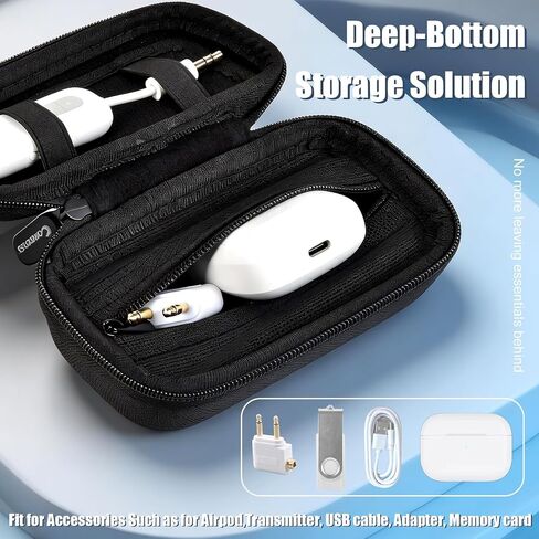 COMECASE Bluetooth Transmitter Case for AirFly SE/Pro2/Pro/Duo, for Avantree Relay, for 1Mii, Bluetooth Receiver Pouch with Deep Pocket for AirPods & Adapter, Gym/Airplane Travel Essentials (Box Only) in Saudi Arabia