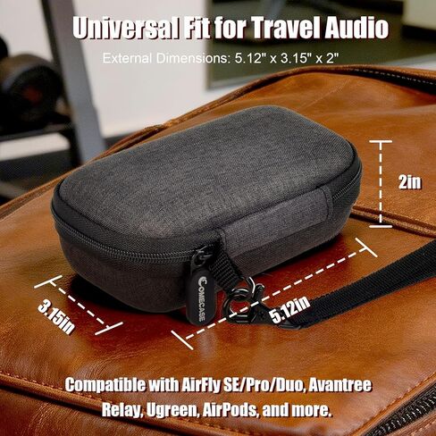 COMECASE Bluetooth Transmitter Case for AirFly SE/Pro2/Pro/Duo, for Avantree Relay, for 1Mii, Bluetooth Receiver Pouch with Deep Pocket for AirPods & Adapter, Gym/Airplane Travel Essentials (Box Only) in Saudi Arabia