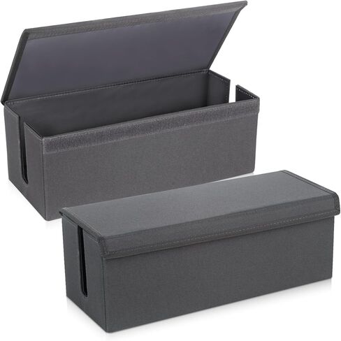 2 Pack Cable Management Box, Fabric Cord Hider Box with Lid,Cord Storage Box for Power Strip,TV Wires, Computer, Router, USB Hub,Under Desk Cord Organizer, Desk Cable Storage in Saudi Arabia