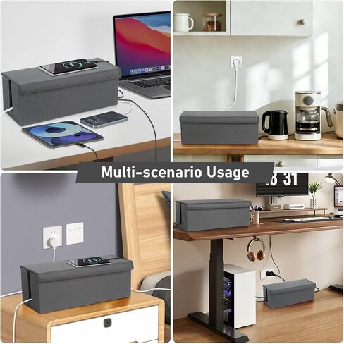 2 Pack Cable Management Box, Fabric Cord Hider Box with Lid,Cord Storage Box for Power Strip,TV Wires, Computer, Router, USB Hub,Under Desk Cord Organizer, Desk Cable Storage in Saudi Arabia