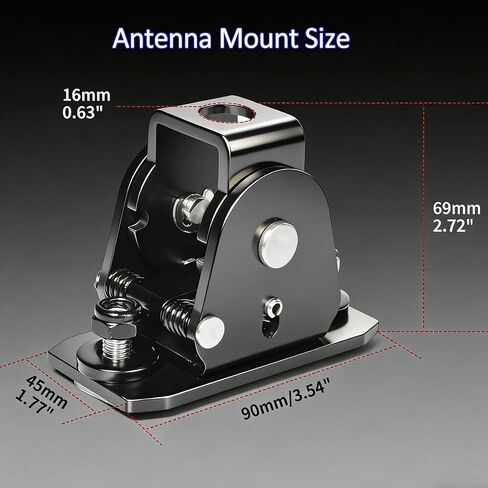 HYS Heavy Duty Stainless Steel Antenna Mount for Bull Bar, Roof Rack, Crossbars and Platforms, Mounting Bracket for 17mm Flags CB/HF/VHF/UHF Radio Antenna in Saudi Arabia