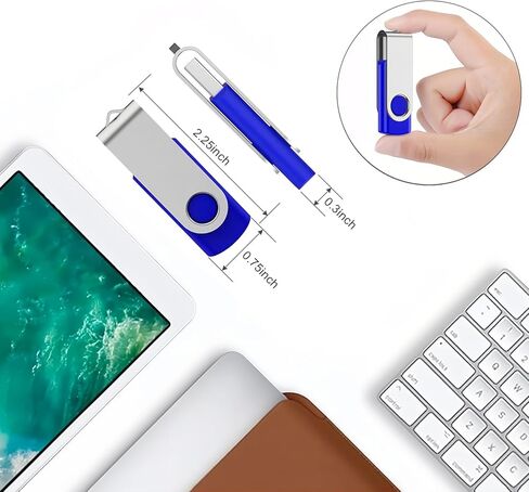 Bulk Swivel USB Flash Drive 1GB 20 pack Storage Capacity with Lanyard USB 2.0 High Speed Data Transfer, Portable Thumb Drive (Blue) (1, GB) in Saudi Arabia
