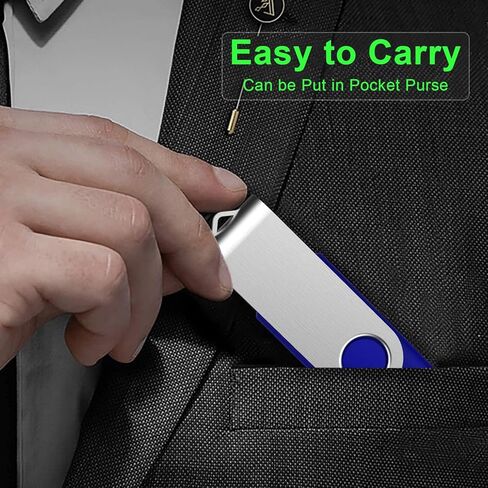 Bulk Swivel USB Flash Drive 1GB 20 pack Storage Capacity with Lanyard USB 2.0 High Speed Data Transfer, Portable Thumb Drive (Blue) (1, GB) in Saudi Arabia