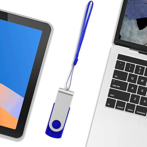 Bulk Swivel USB Flash Drive 1GB 20 pack Storage Capacity with Lanyard USB 2.0 High Speed Data Transfer, Portable Thumb Drive (Blue) (1, GB) in Saudi Arabia