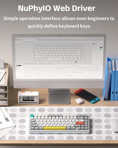 nuphy Halo V2 IO Wireless Mechanical Keyboard with PBT Keycaps,Hot Swappable Custom Gaming Keyboard,Aluminum Alloy Frame,RGB Backlit,Gasket Structure,BT5.0/USB-C/2.4GHz Low Latency Office Keyboards in Saudi Arabia
