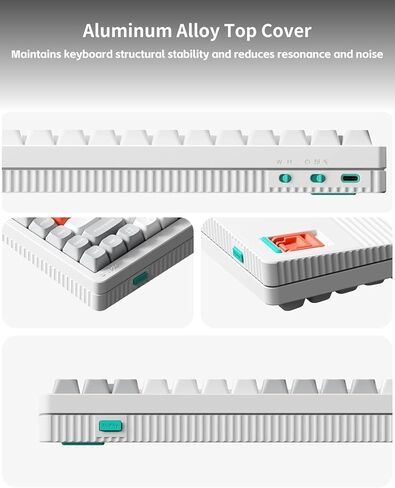 nuphy Halo V2 IO Wireless Mechanical Keyboard with PBT Keycaps,Hot Swappable Custom Gaming Keyboard,Aluminum Alloy Frame,RGB Backlit,Gasket Structure,BT5.0/USB-C/2.4GHz Low Latency Office Keyboards in Saudi Arabia