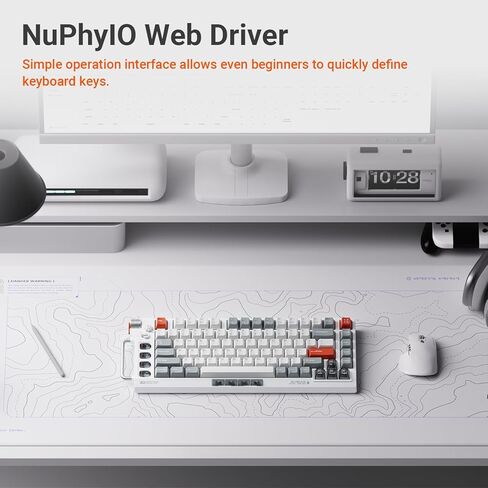 nuphy Field75 HE V2 Magnetic Keyboard, 83 Keys 75% Layout Wired Gaming Keyboards,One Knob Volume Control,Hall Effect Keyboard, Adjustable Actuation, 8000 Hz Polling Rate,Rapid Trigger,Magnetic Silver in Kuwait