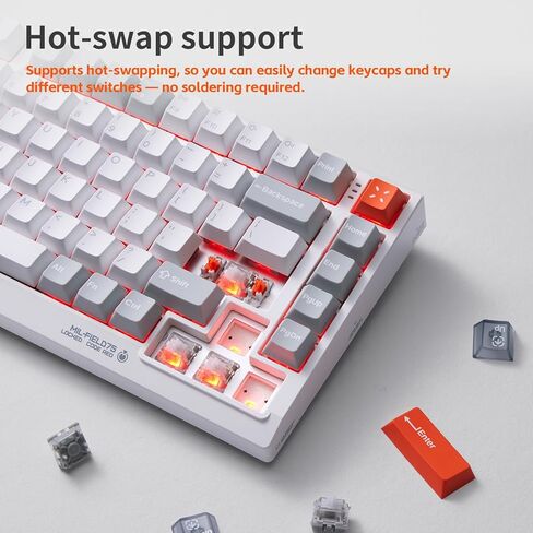 nuphy Field75 HE V2 Magnetic Keyboard, 83 Keys 75% Layout Wired Gaming Keyboards,One Knob Volume Control,Hall Effect Keyboard, Adjustable Actuation, 8000 Hz Polling Rate,Rapid Trigger,Magnetic Silver in Kuwait