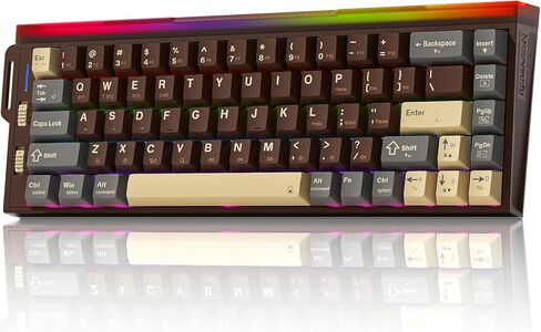 Redragon K752 Wireless Mechanical Keyboard, 60% Gasket Mount Gaming Keyboard with RGB Backlit, Creamy Sound, Tri-Mode 2.4GHz/BT5.0, Hot-Swappable, PBT Keycaps for PC/Mac Gamer in Saudi Arabia