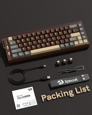 Redragon K752 Wireless Mechanical Keyboard, 60% Gasket Mount Gaming Keyboard with RGB Backlit, Creamy Sound, Tri-Mode 2.4GHz/BT5.0, Hot-Swappable, PBT Keycaps for PC/Mac Gamer in Saudi Arabia