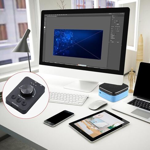 DBEIXIWEI 1 قطعة بلوتوث 5.1 USB مقبض التحكم في مستوى الصوت، جهاز كمبيوتر شخصي مكبر الصوت حجم الصوت تحكم عن بعد مقبض مفتاح واحد كتم وظيفة جزء in Saudi Arabia