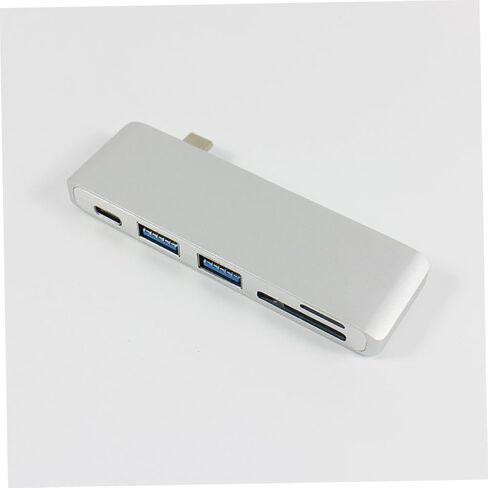 Gatuida Type-C USB Combo Hub Adapter with PD Charging for Data Sync and MicroSD Memory Card Reader Silver Design Compatible with Laptops and Tablets in Saudi Arabia