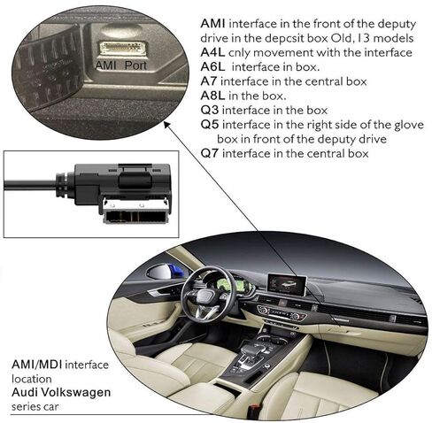 سلك USB-C إلى AMI Aux لهاتف iPhone 15/16/17، كابل صوت USB من النوع C إلى MMI معتمد من Apple MFi متوافق مع Audi A3/A4/A5/A6/A8/S4/S6/S8/TT، دونجل شحن صوت السيارة المضفر من النايلون (3.3FT) in Saudi Arabia
