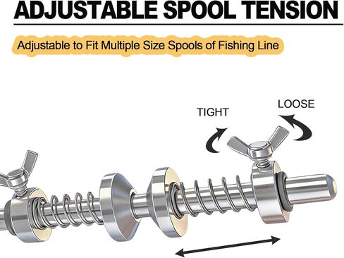 Fishing Line Spooler, Portable Spooling Station Anti-Twist & Snarl-preventing Design for Spinning & Baitcasting Reels, Adjustable Winder Fits Multiple Spool Sizes in Saudi Arabia