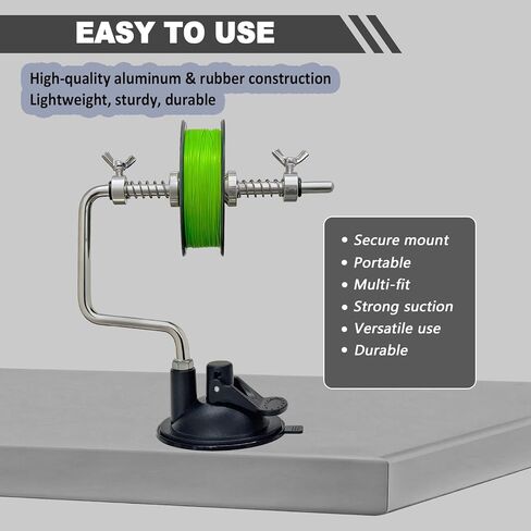 Fishing Line Spooler, Portable Spooling Station Anti-Twist & Snarl-preventing Design for Spinning & Baitcasting Reels, Adjustable Winder Fits Multiple Spool Sizes in Saudi Arabia