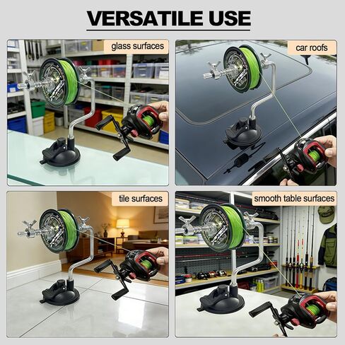 Fishing Line Spooler, Portable Spooling Station Anti-Twist & Snarl-preventing Design for Spinning & Baitcasting Reels, Adjustable Winder Fits Multiple Spool Sizes in Saudi Arabia