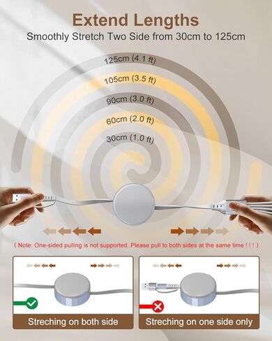 100W 4 in 1 Multi Charging Cable for Samsung Watch - 2 in 1 USB A/C Input Retractable Fast Charger Cord for Galaxy S23/22, iPhone17/16/15/14/13/12, Android, 3M/10Ft(Apple Watch Not Supported) in Kuwait