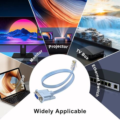 RS232 to RJ45 Cable Console Cable Serial Cable RJ45 to DB9 Compatible Cisco Routers, Switches, Firewalls, Drahtlosen Devices and More in Kuwait