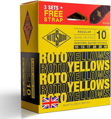 Rotosound R10-31 Electric Guitar Strings with Strap (Pack of 3) R10 Regular 10-46 in Saudi Arabia